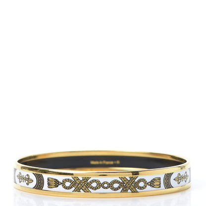 Hermes Enamel Printed Grand Apparat Narrow Bracelet 65 White 2 of 4