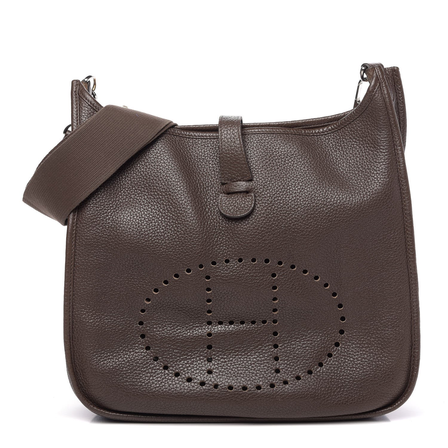 Hermes Taurillon Clemence Evelyne III GM Chocolate 1 of 11