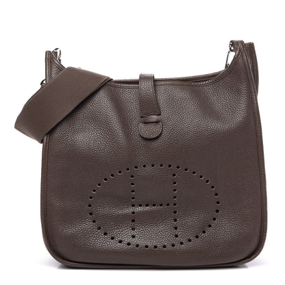 Hermes Taurillon Clemence Evelyne III GM Chocolate 1 of 11