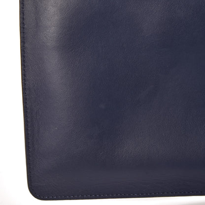 Fendi X FILA Vitello Century Mania Bi-Color FF 1974 Embossed Small Flat Clutch Nebula Blueberry Multicolor 9 of 11