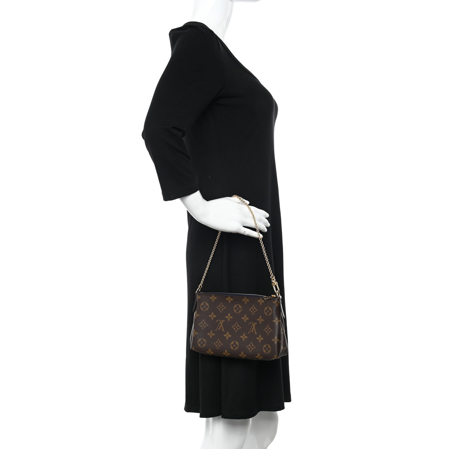 Louis Vuitton Monogram Pallas Clutch Black 2 of 9