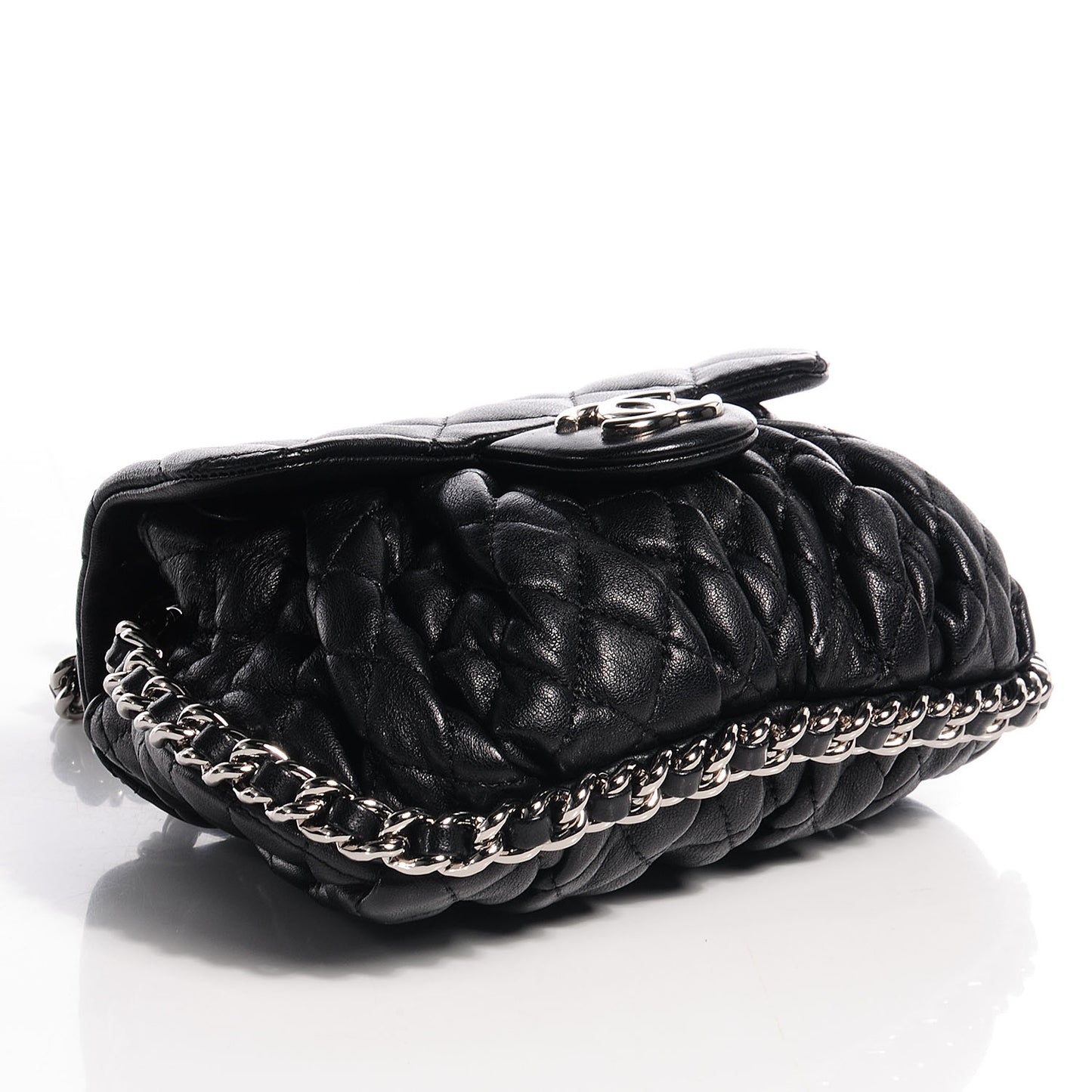 Washed Lambskin Mini Chain Around Messenger Black