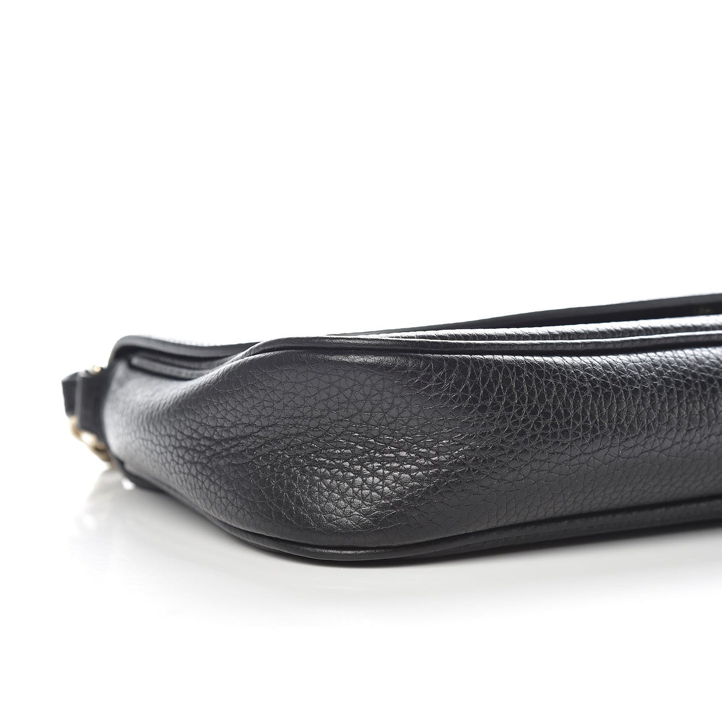 Pebbled Calfskin Medium Soho Flap Crossbody Black