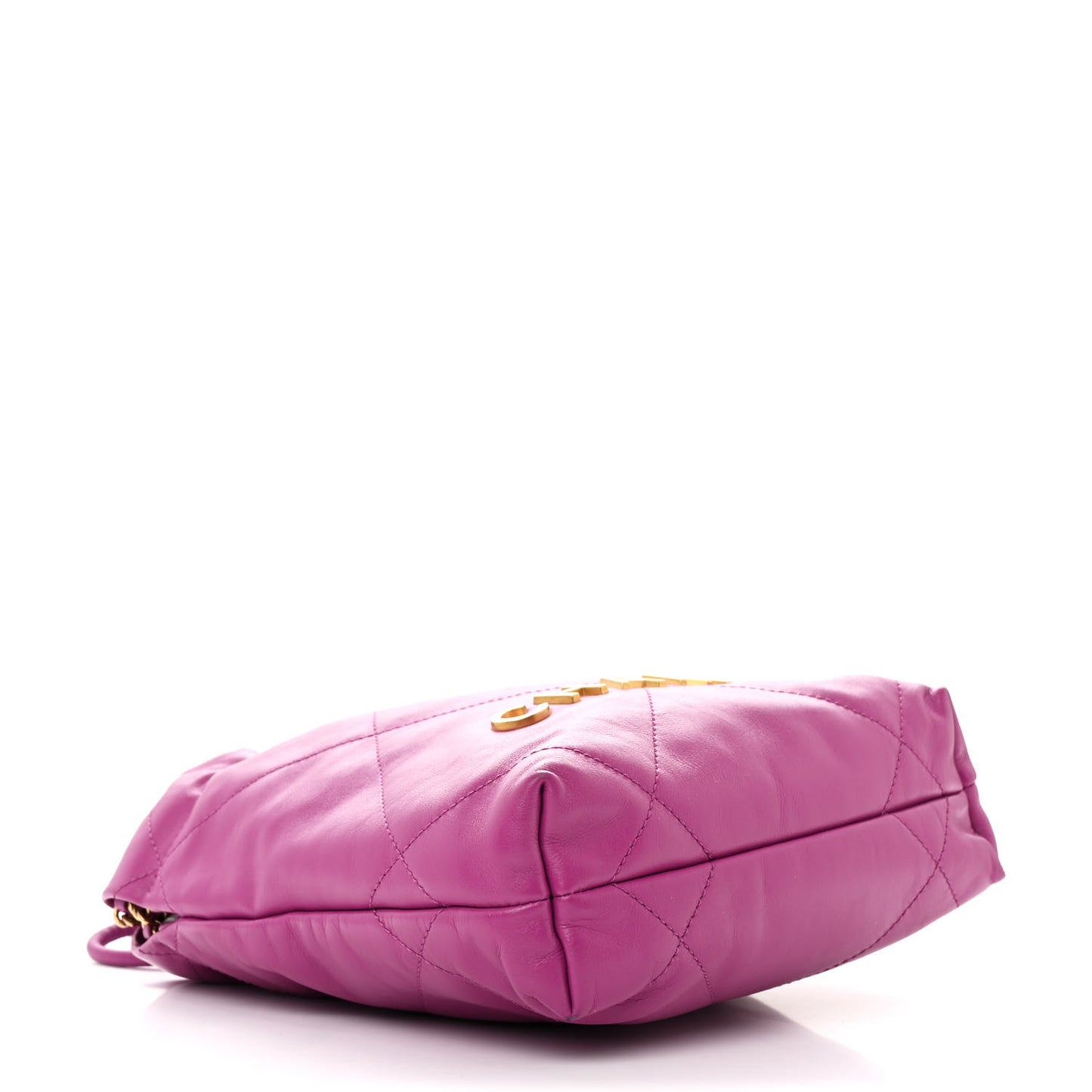 Shiny Calfskin Quilted Mini Chanel 22 Purple