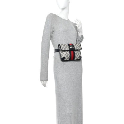 Gucci GG Supreme Monogram Web Small Ophidia Belt Bag 90 36 Beige Navy 2 of 10