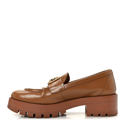 Chanel Calfskin Metal CC Loafers 40 Brown 1 of 8