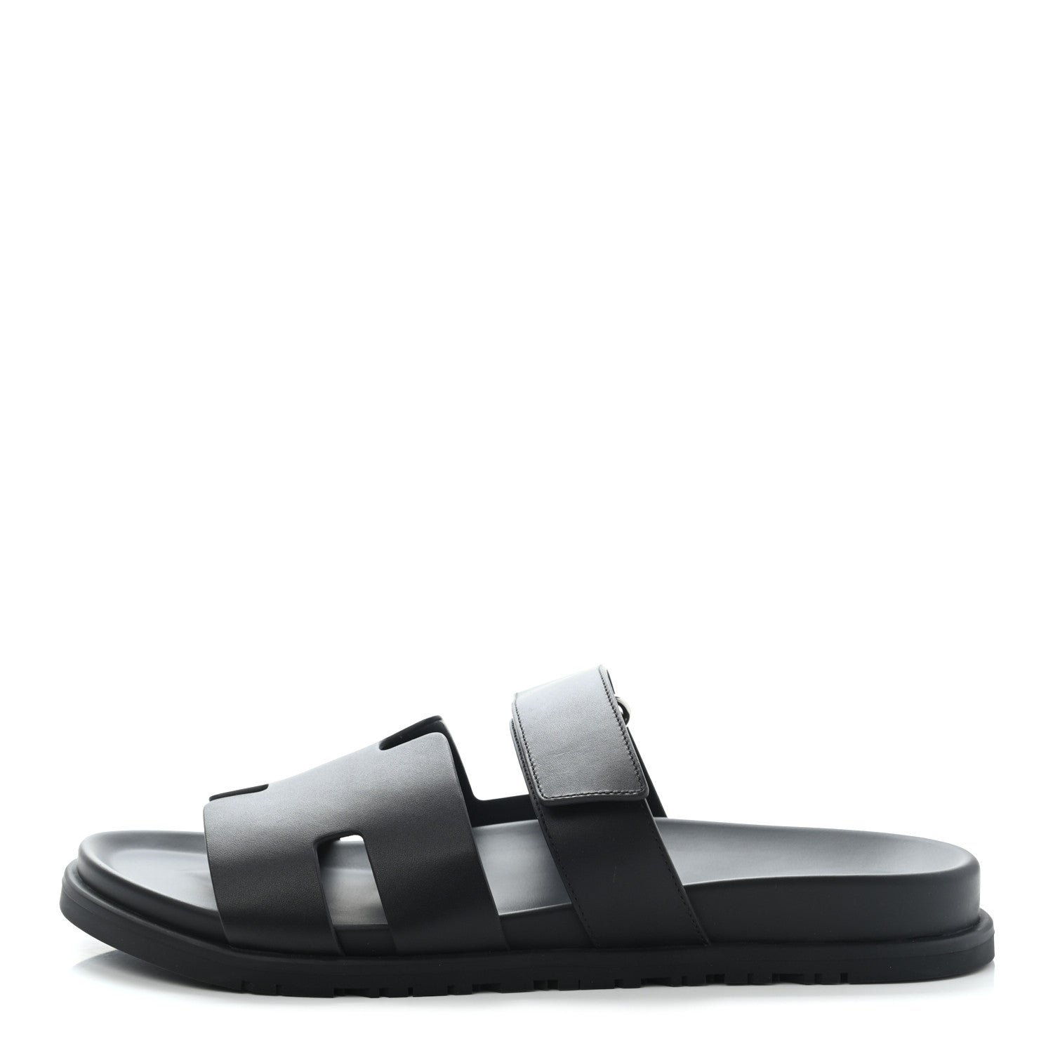 Hermes Calfskin Mens Chypre Sandals 45 Black 1 of 8