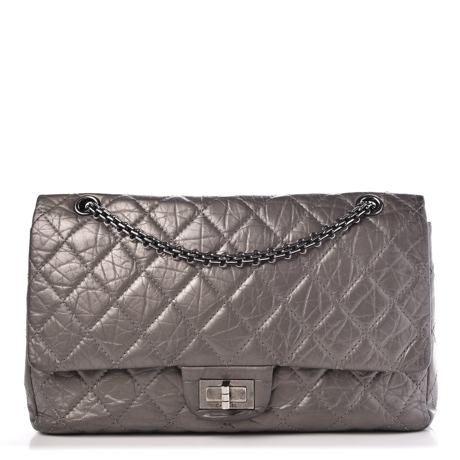 Chanel Metallic Aged Calfskin Quilted 2.55 Reissue 227 Flap Dark Silver 1 of 15
