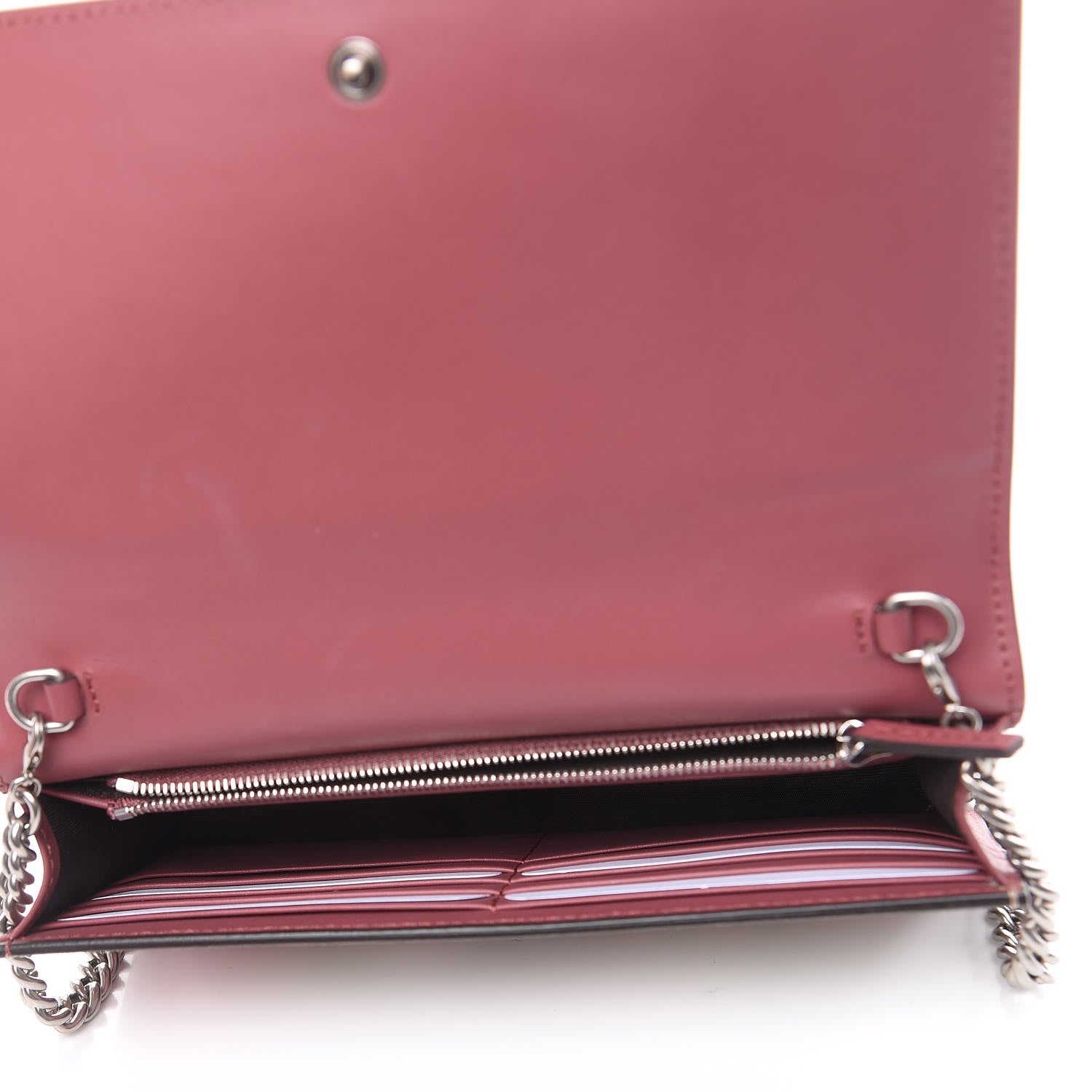 Gucci GG Supreme Monogram Blooms Chain Wallet Beige Multicolor Dry Rose 5 of 11