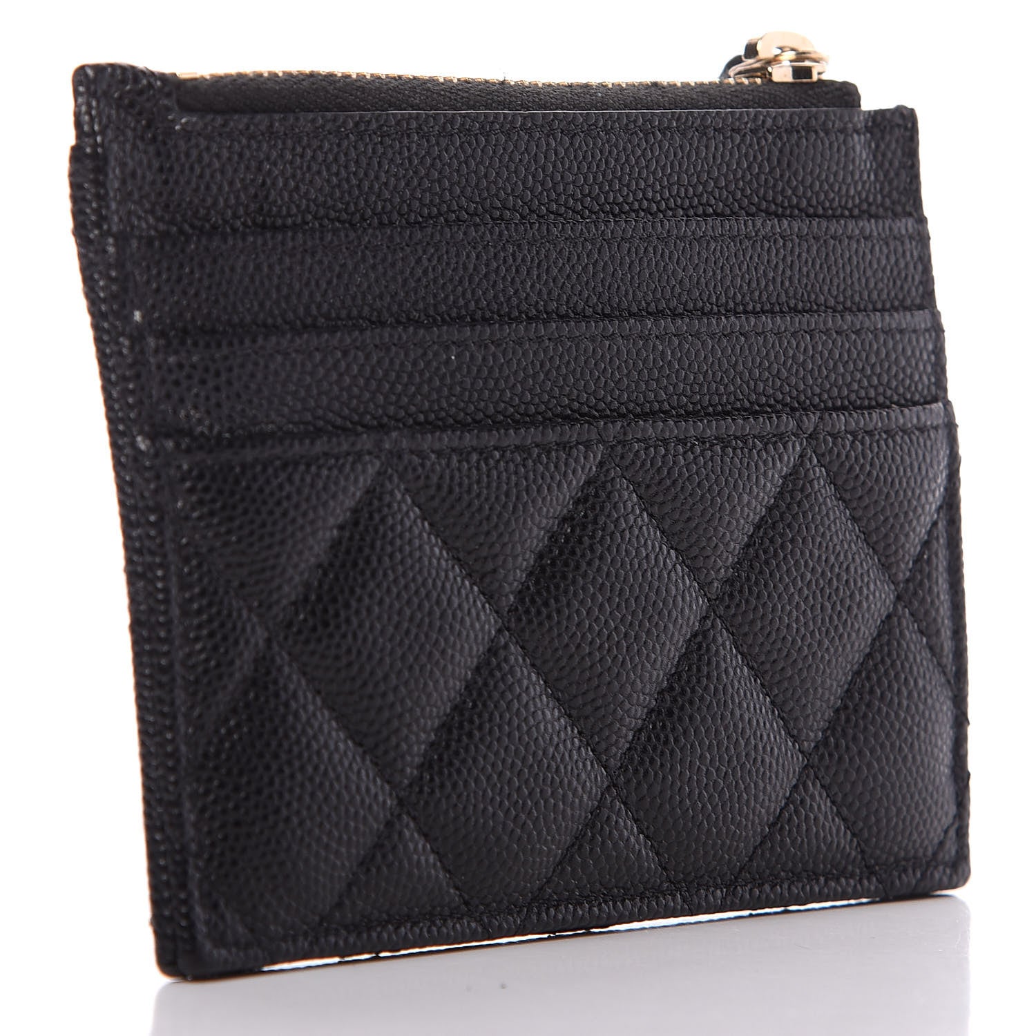 Chanel Caviar Quilted CC Zip Card Holder Black 3 of 10
