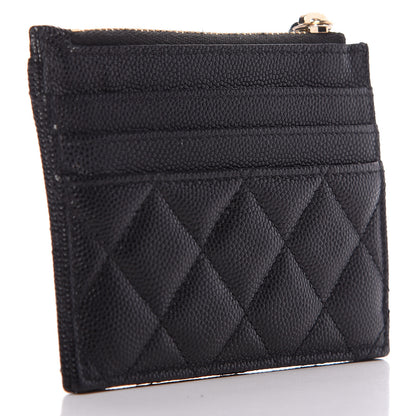 Chanel Caviar Quilted CC Zip Card Holder Black 3 of 10