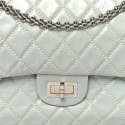 Chanel Glazed Calfskin Quilted Surpique 2.55 Reissue Flap Light Blue 8 of 12