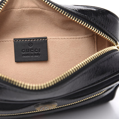 Gucci Suede Patent Web Mini Ophidia Shoulder Bag Black 6 of 10