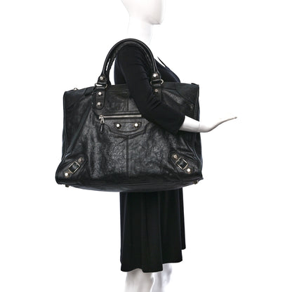 Balenciaga Agneau Giant 21 Silver Hardware Weekender Black 2 of 10