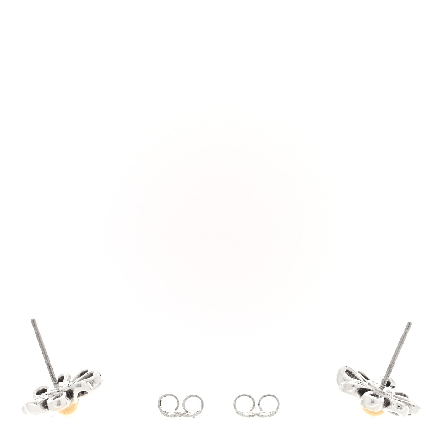 Tiffany Sterling Silver 18K Yellow Gold Paloma Picasso Daisy Stud Earrings 3 of 4
