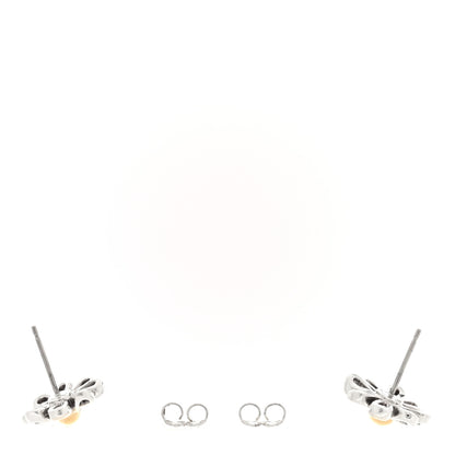 Tiffany Sterling Silver 18K Yellow Gold Paloma Picasso Daisy Stud Earrings 3 of 4