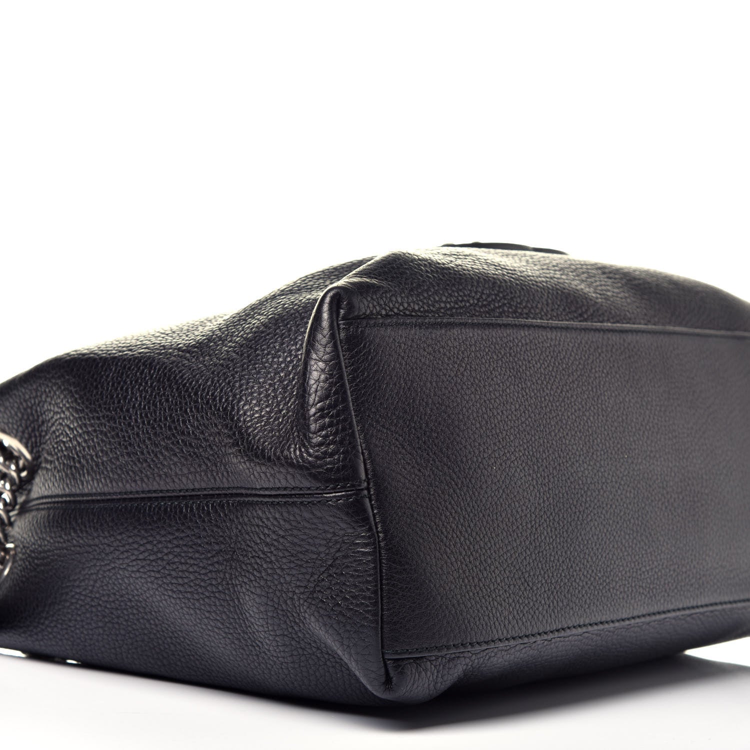 Gucci Pebbled Calfskin Studded Medium Soho Chain Shoulder Bag Black 8 of 9