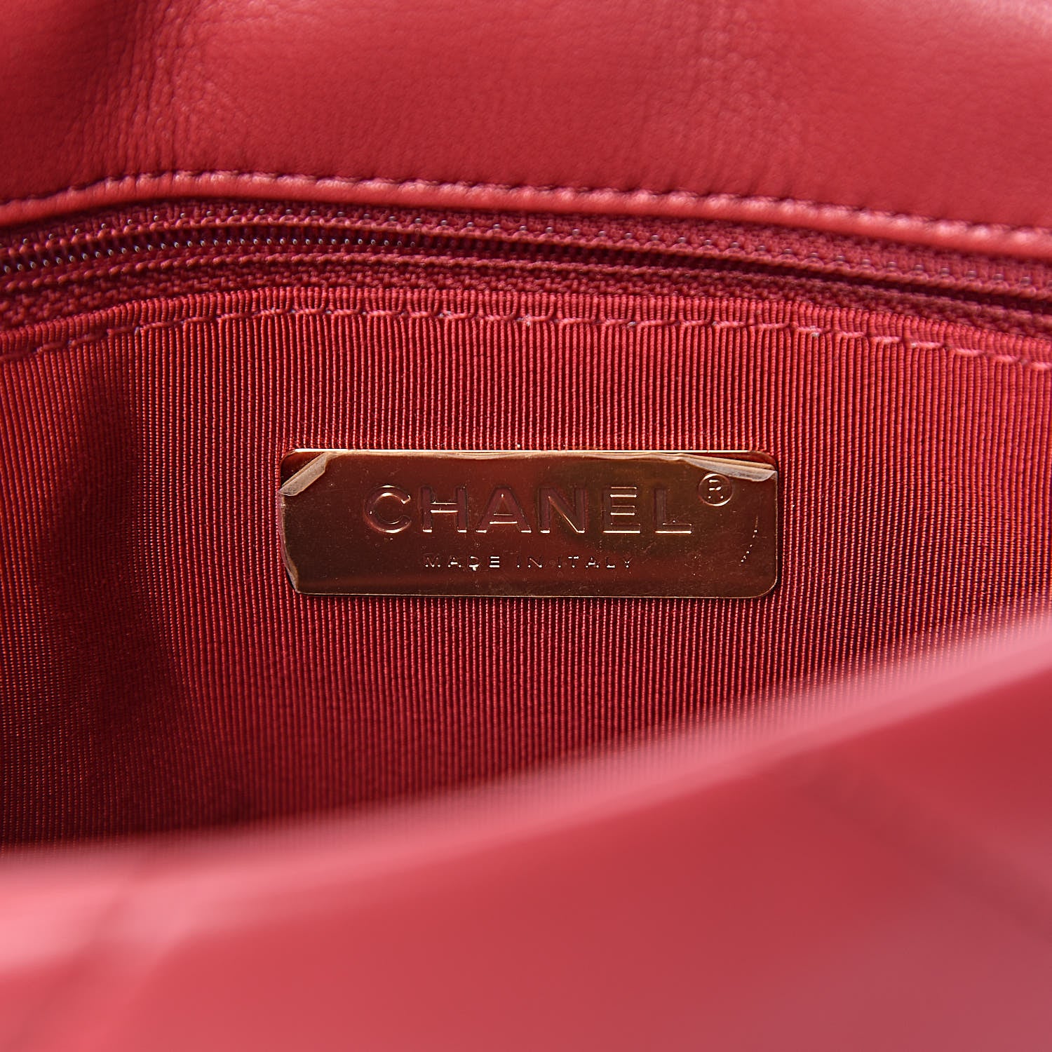 Chanel Lambskin Quilted Medium 19 Flap Red 6 of 11