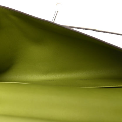 Hermes Swift Kelly Longue Clutch Pochette Vert Anis 5 of 11