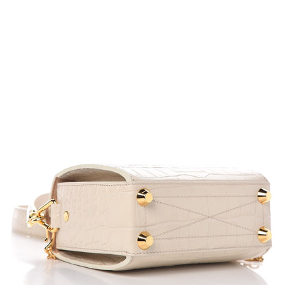 Alexander McQueen Calfskin Crocodile Embossed Box Shoulder Bag 19 Cream 5 of 9