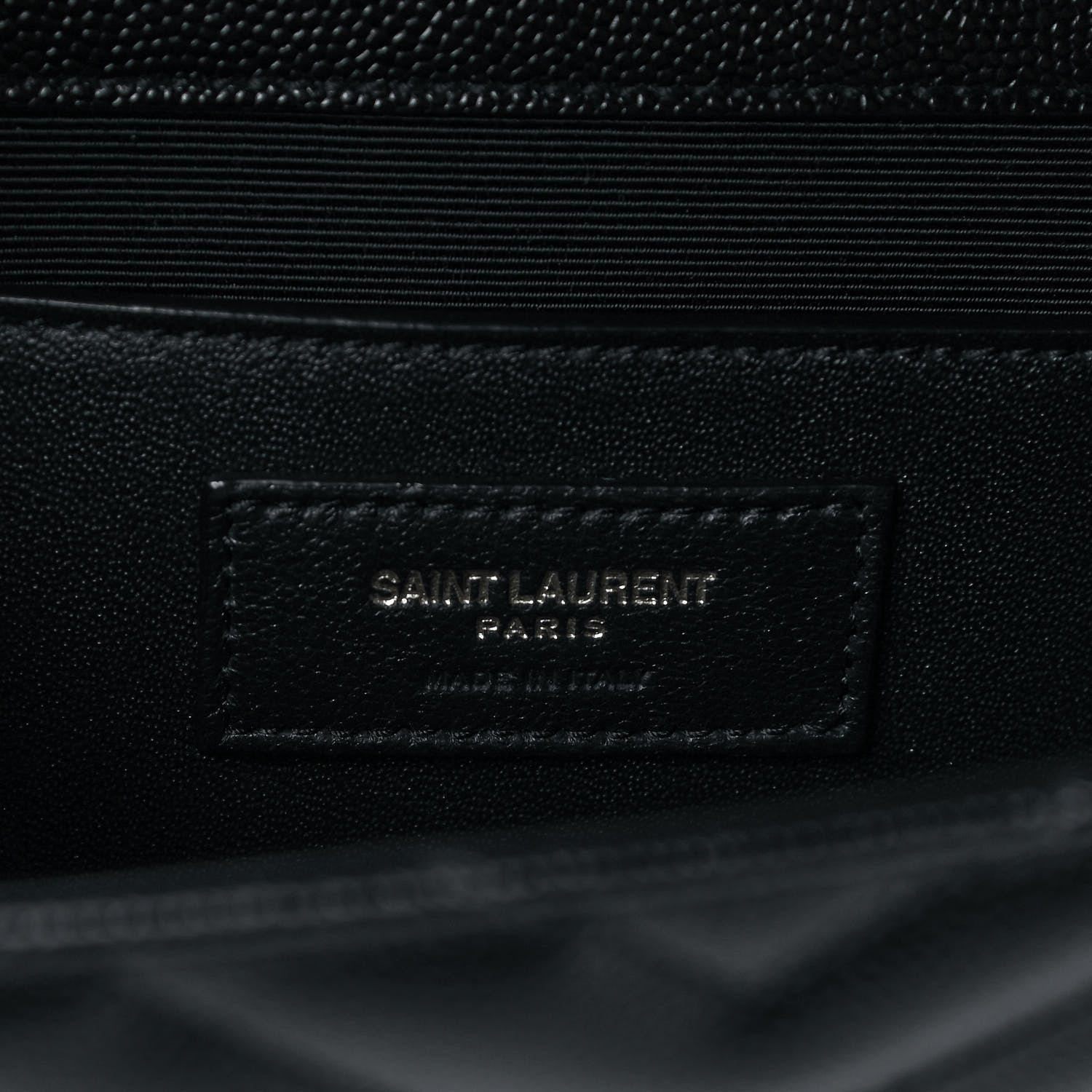 Saint Laurent Grain De Poudre Matelasse Chevron Medium Monogram Satchel Black 7 of 13