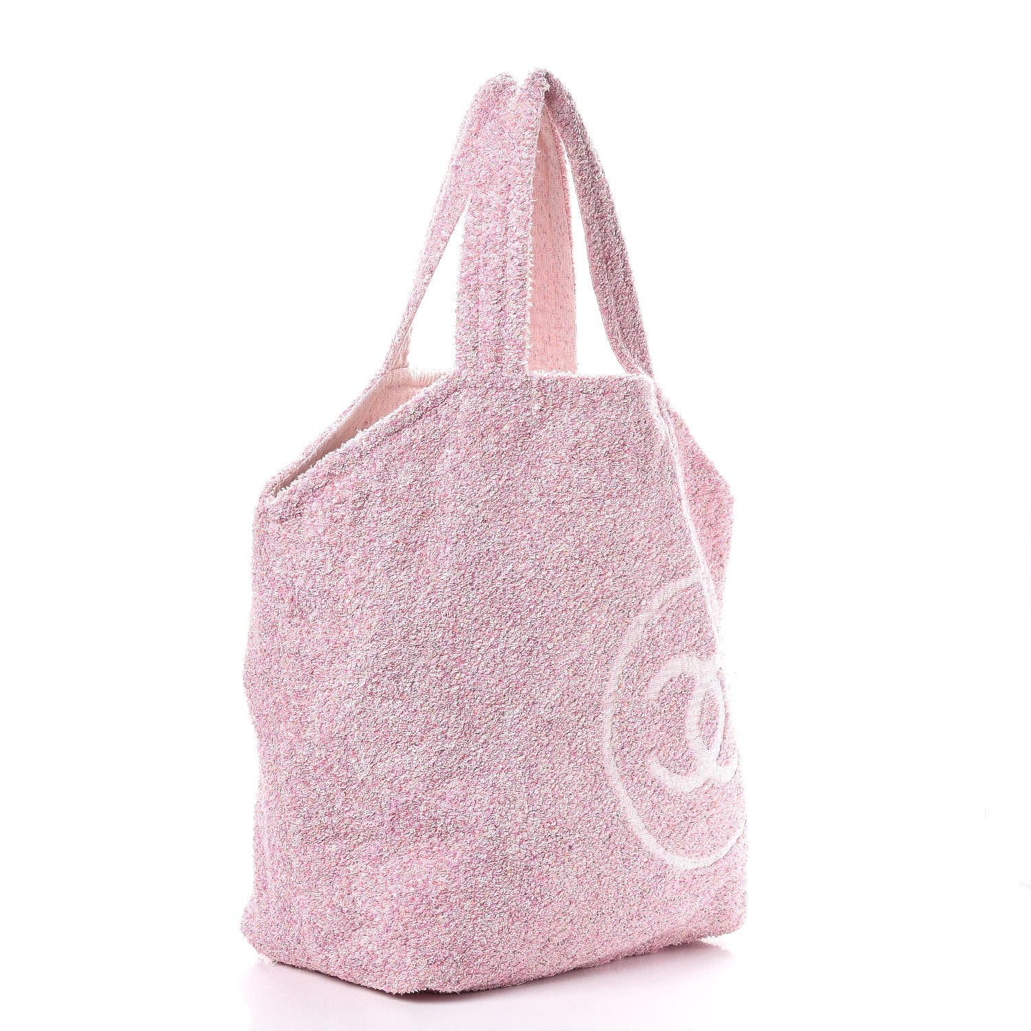 Chanel Terry Cotton CC Tote Pink 3 of 5