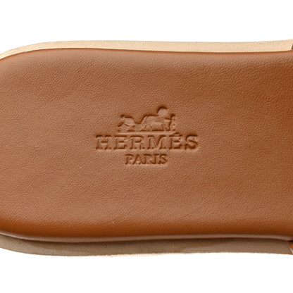 Hermes Calfskin Cork Eze 30 Sandals 38 Marron Glaise 6 of 9