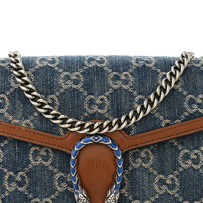 Gucci New Denim GG Monogram Dollar Calfskin Enamel Mini Dionysus Chain Wallet Blue Tea Cuir Epilog Electric Blue 8 of 14