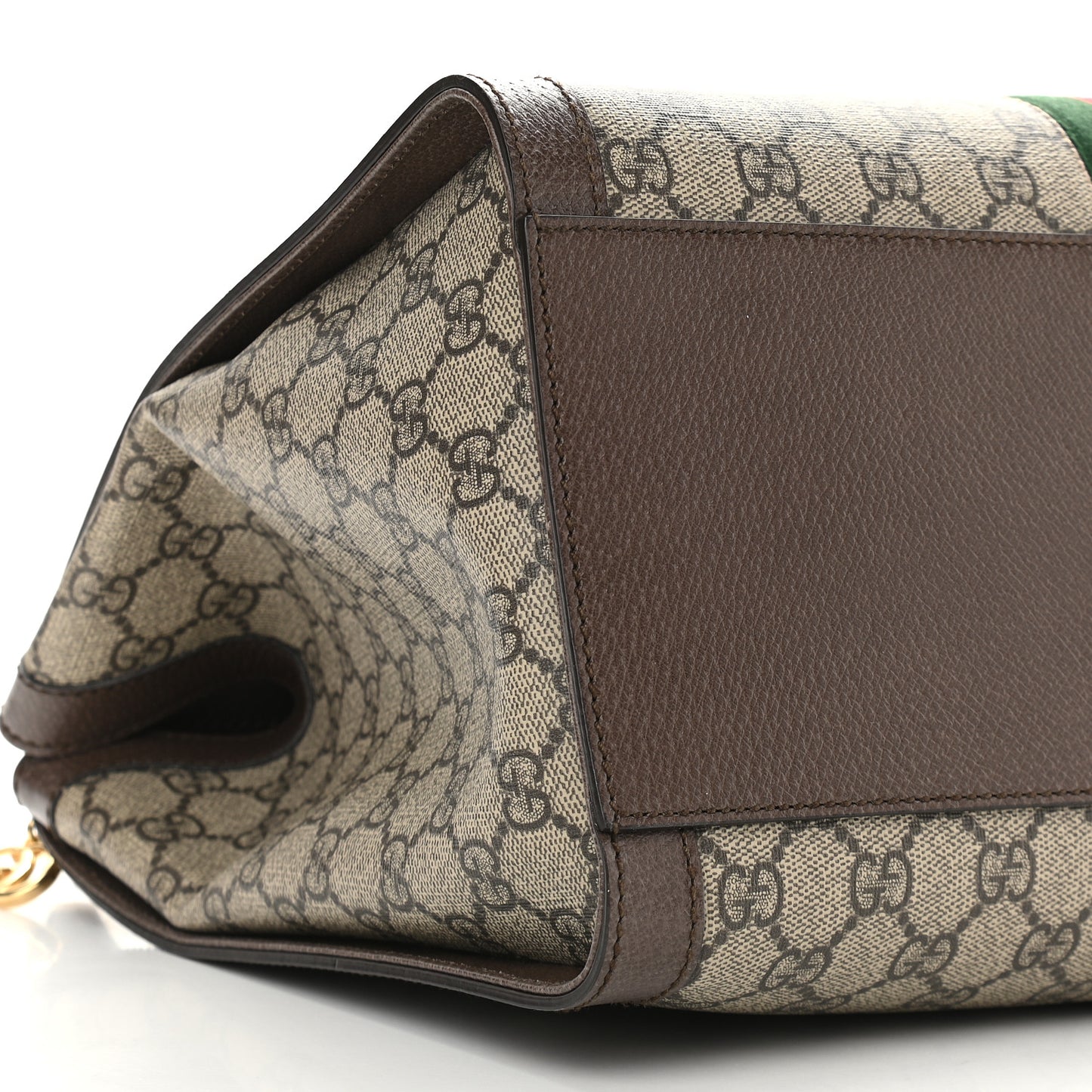 GG Supreme Monogram Web Medium Ophidia Tote Bag Brown