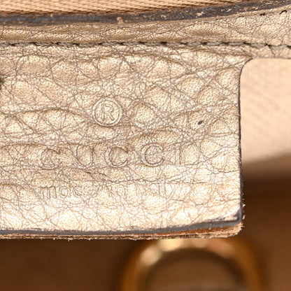 Gucci Metallic Pebbled Calfskin Medium Soho Chain Shoulder Bag Golden Beige 6 of 14