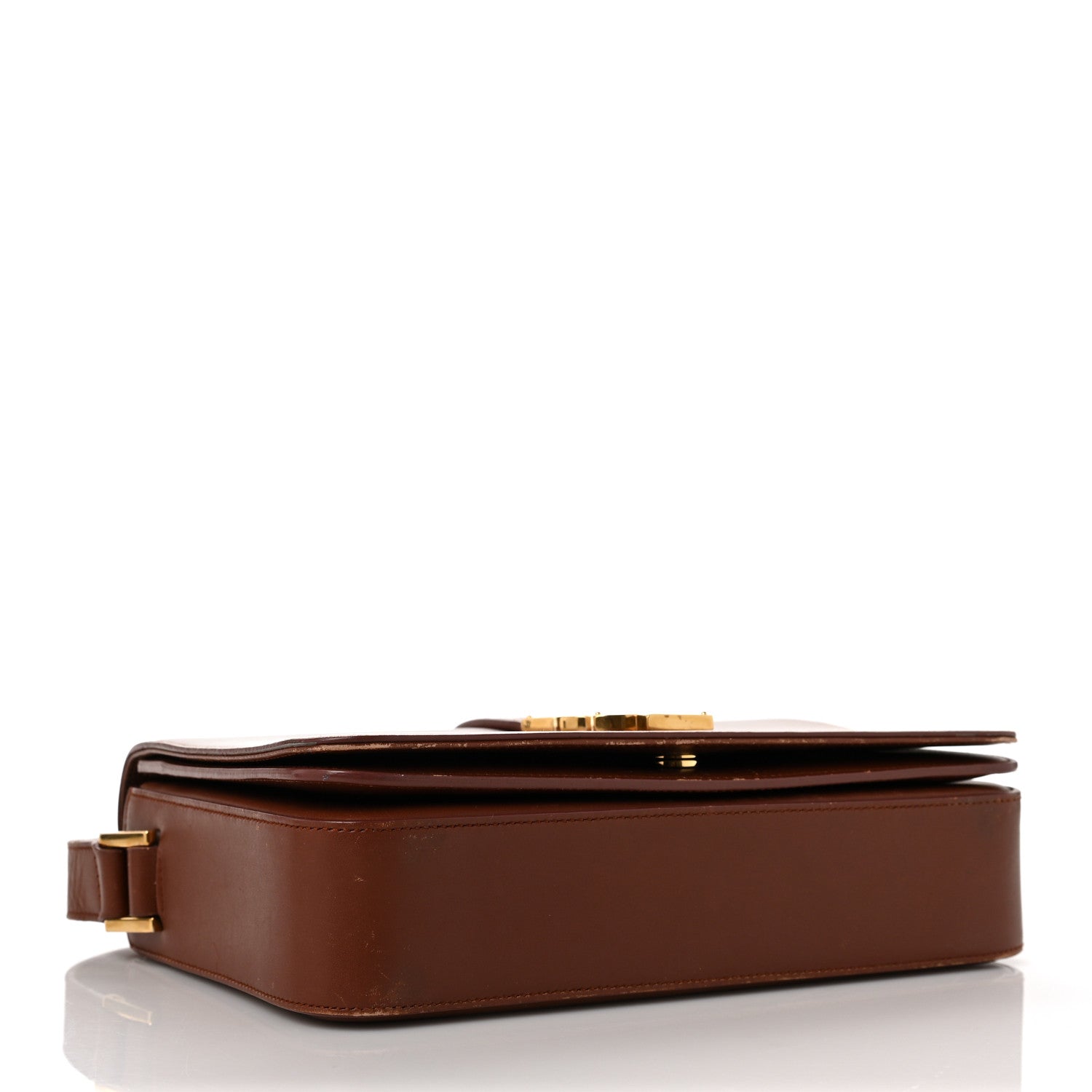 Saint Laurent Smooth Calfskin Medium Classic Monogram Universite Bag Brown 4 of 13