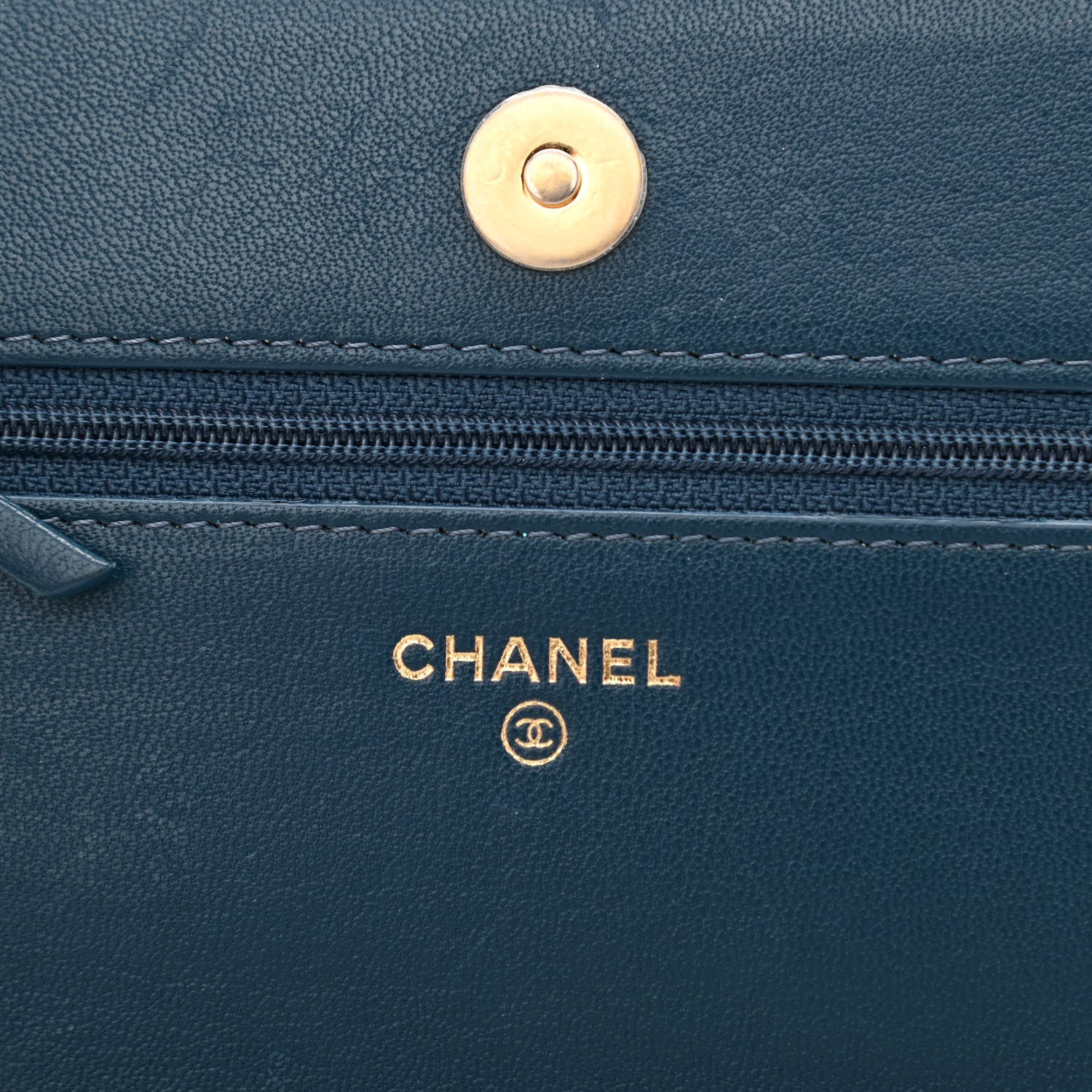 Chanel Goatskin Quilted Chanel 19 Wallet On Chain WOC Blue 6 of 12