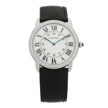 Cartier Stainless Steel Alligator 36mm Ronde Solo Quartz Watch 1 of 4