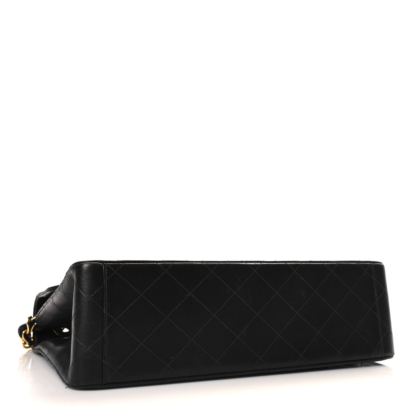 Lambskin Quilted XL Jumbo Single Flap Black