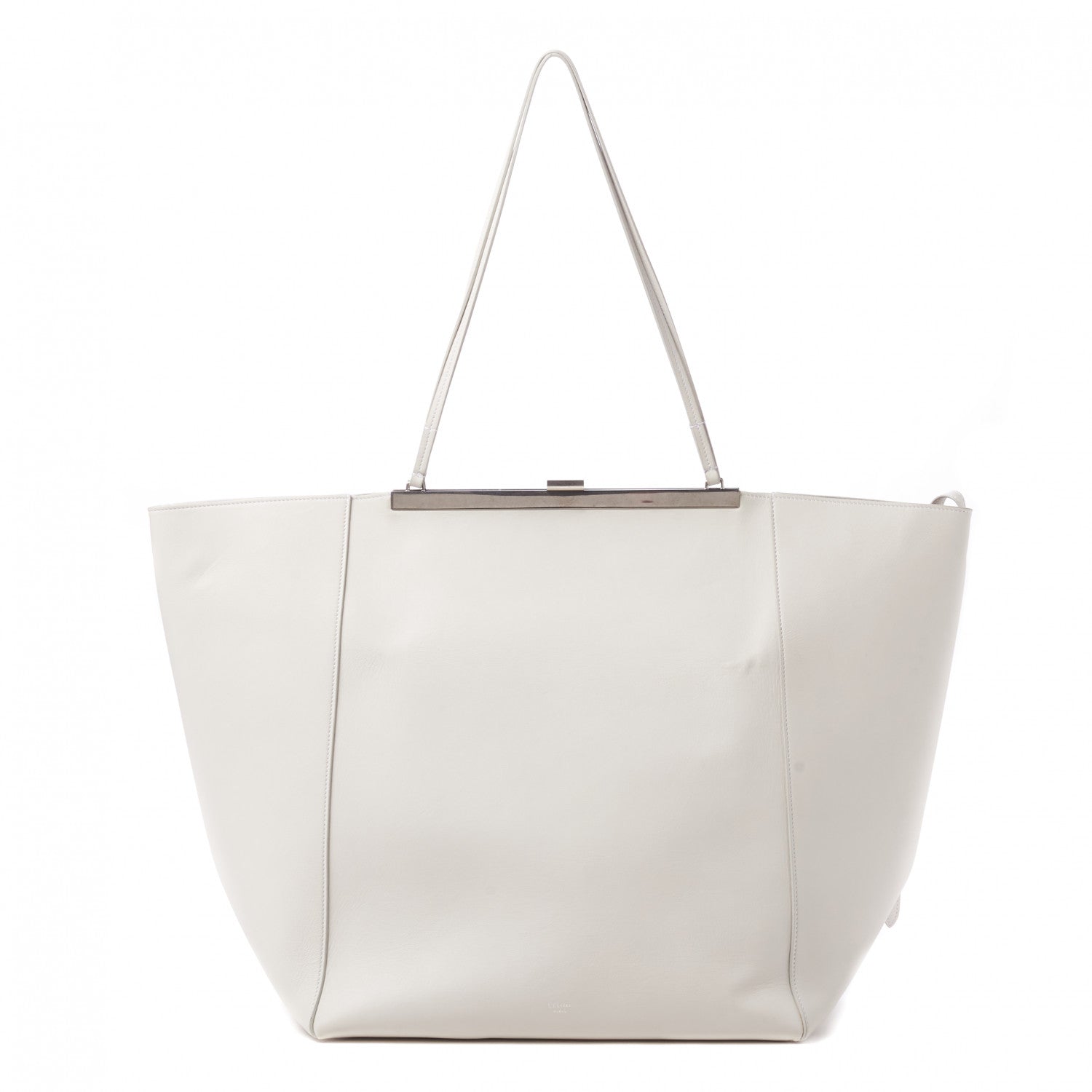 Celine Calfskin Clasp Horizontal Cabas White 1 of 7