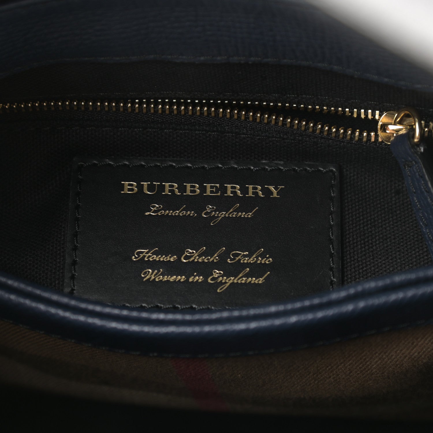 Burberry Derby Calfskin House Check Small Camberley Ink Blue 6 of 12