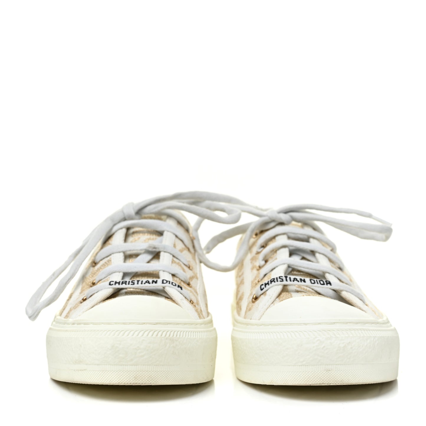 Canvas Oblique Walk'N'Dior Low Top Sneakers 38 Gold