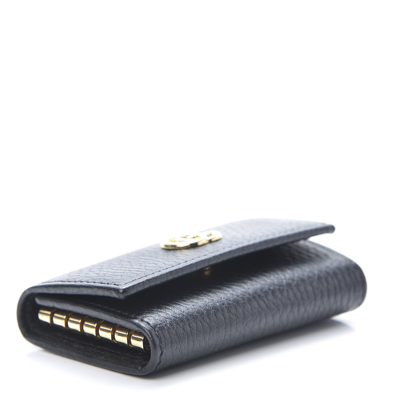 Gucci Pebbled Calfskin GG Marmont 6 Key Holder Black 4 of 8