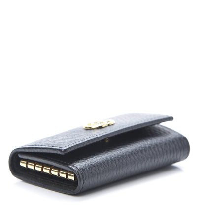 Gucci Pebbled Calfskin GG Marmont 6 Key Holder Black 4 of 8