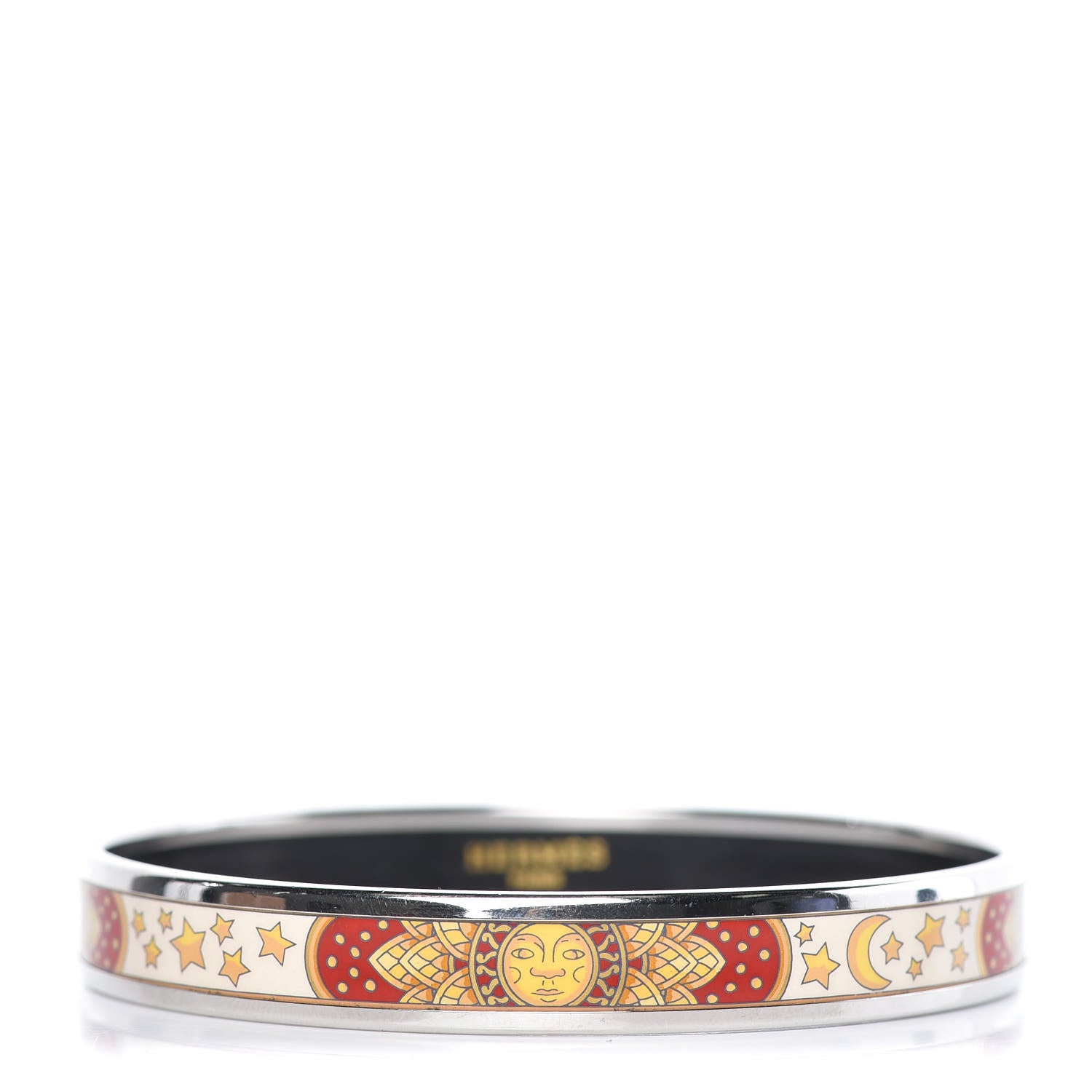 Hermes Enamel Printed Narrow Sun Moon Stars Bracelet 70 1 of 5