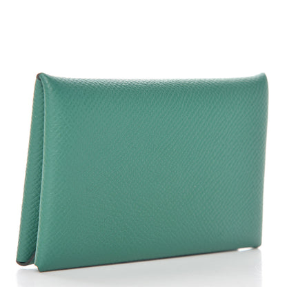 Hermes Epsom Calvi Card Case Vert Vertigo 3 of 8