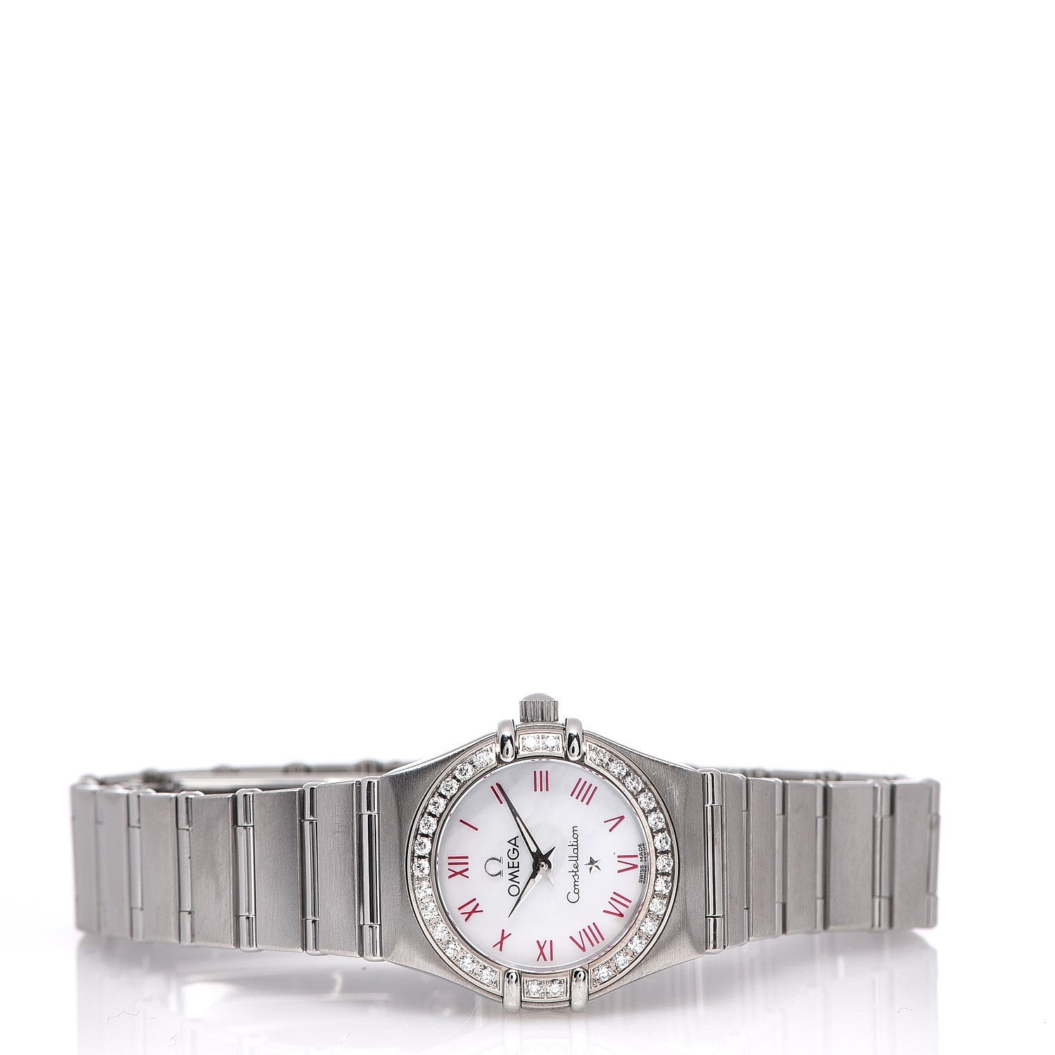 Omega Stainless Steel Diamond Bezel Mother of Pearl 23mm Constellation Quartz Watch Pink 1466.63 2 of 4