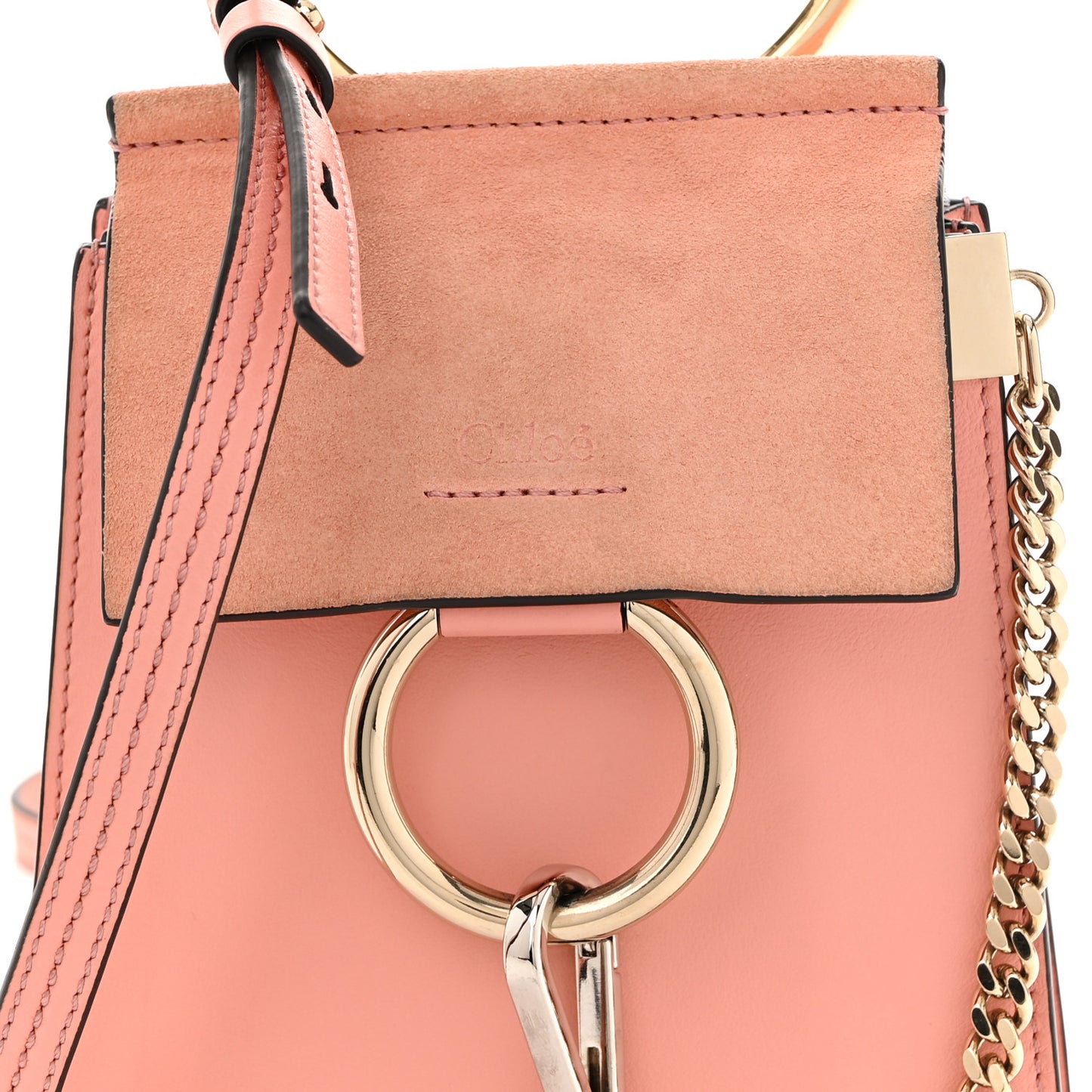 Suede Calfskin Mini Faye Bracelet Bag Ideal Blush