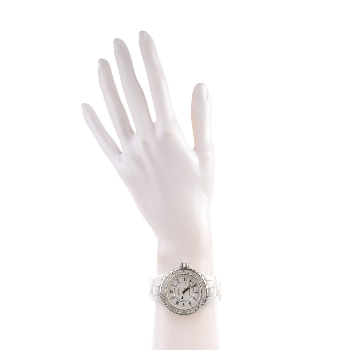 Stainless Steel Ceramic Diamond Pave Bezel 38mm J12 Automatic Watch White