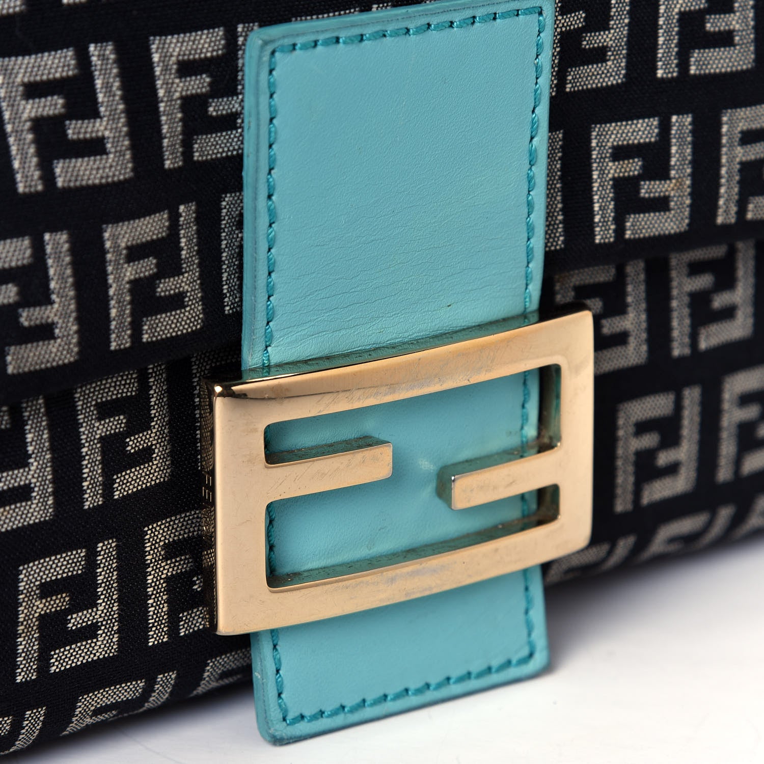 Fendi Zucchino Mama Baguette Blue 5 of 5