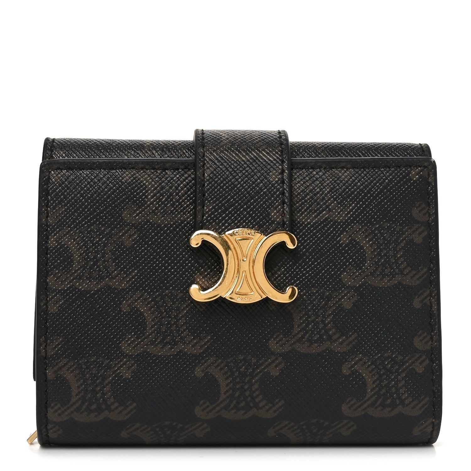Celine Triomphe Canvas Fine Strap Wallet Nino Tan 1 of 7