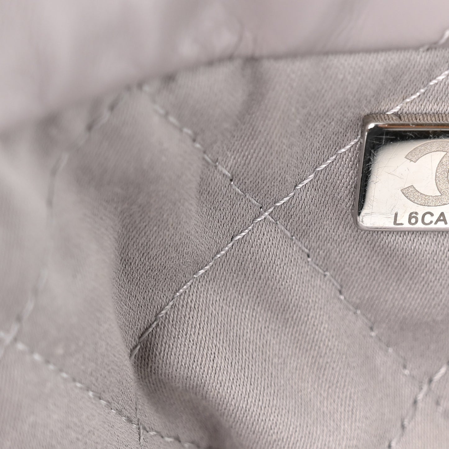 Shiny Calfskin Quilted Chanel 22 Grey