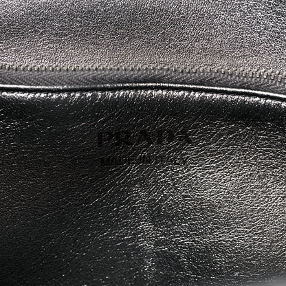 Prada Metallic Nappa Impunture Diagramme Flap Top Handle Bag Cromo 6 of 9