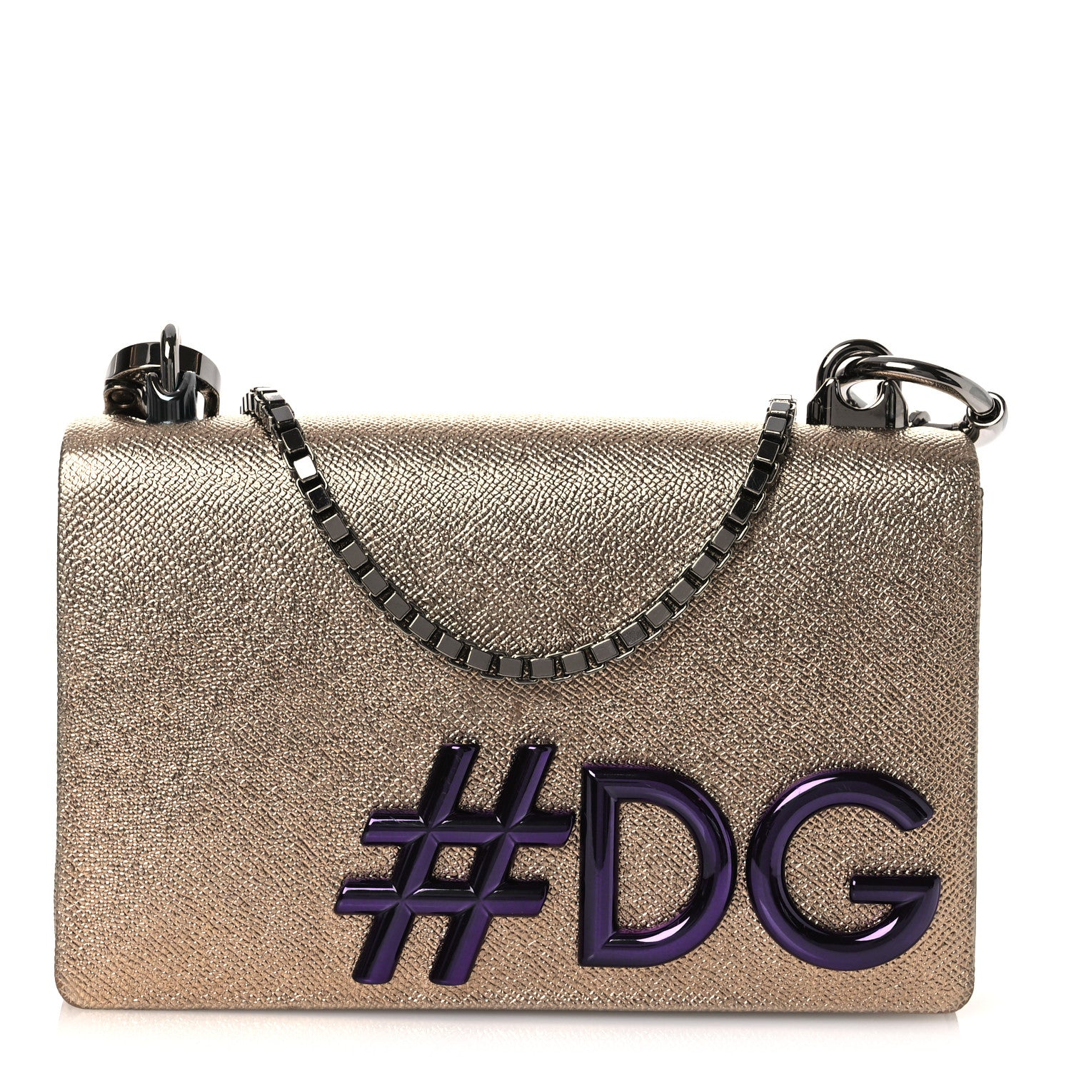 Dolce & Gabbana Metallic Calfskin DG Girls Millennials Crossbody Bag Gold 1 of 15