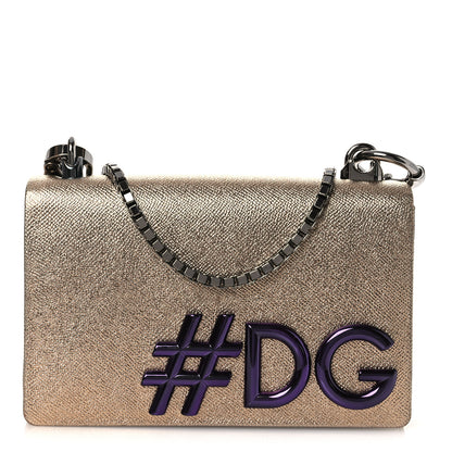 Dolce & Gabbana Metallic Calfskin DG Girls Millennials Crossbody Bag Gold 1 of 15